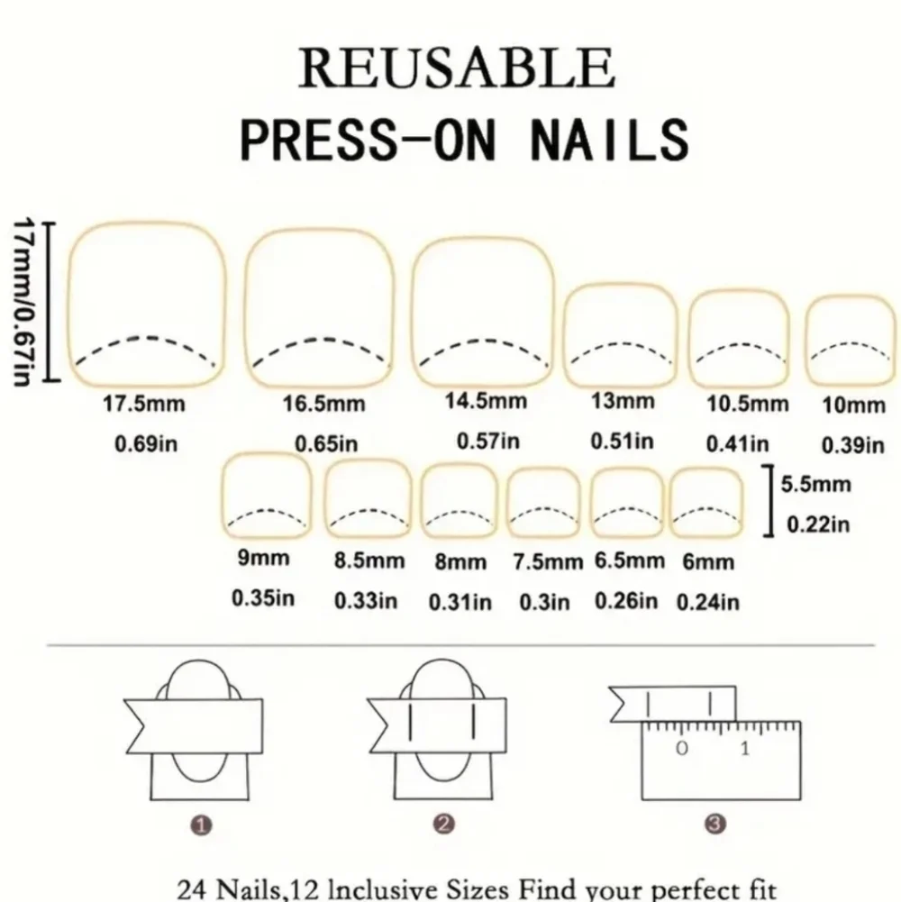 24 Pieces Fake Toe press on nails